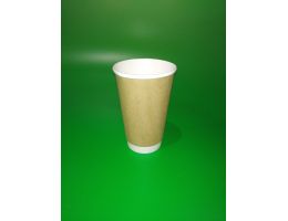 Стакан бумажный двухслойный для кофе крафт 350 мл д=90 30шт/уп, 600 шт/кор