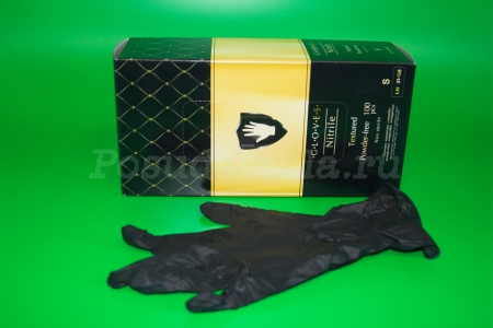 Перчатки нитриловые "S" черные 100 шт/уп, 10 упак/кор