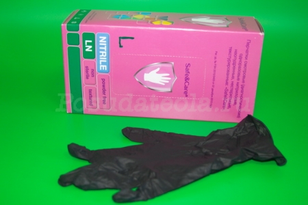 Перчатки нитриловые "L" черные 100 шт/уп, 10 упак/кор