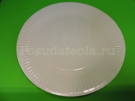 Тарелка картоная Д=230 ламинированная белая ГФЛ 50 шт/уп, 500 шт/кор.