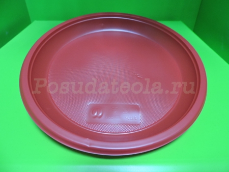 Тарелка пластиковая одноразовая ПС Д=170 красная Диапазон 50 шт/уп, 1600 шт/кор